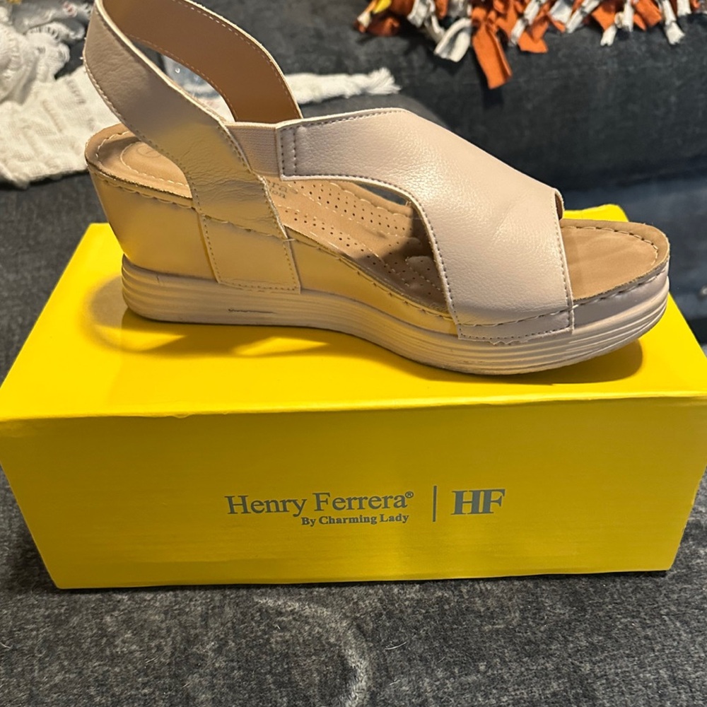 Henry Ferrera Women's Tan Wedge Sandals